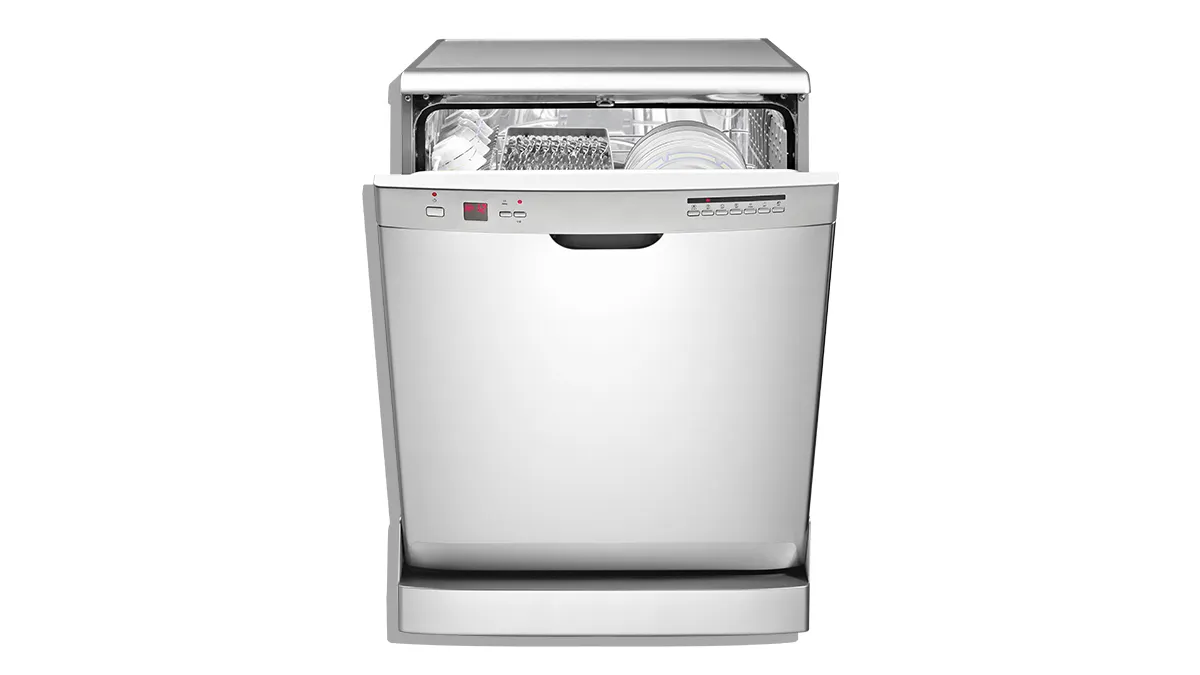 silver dishwasher
